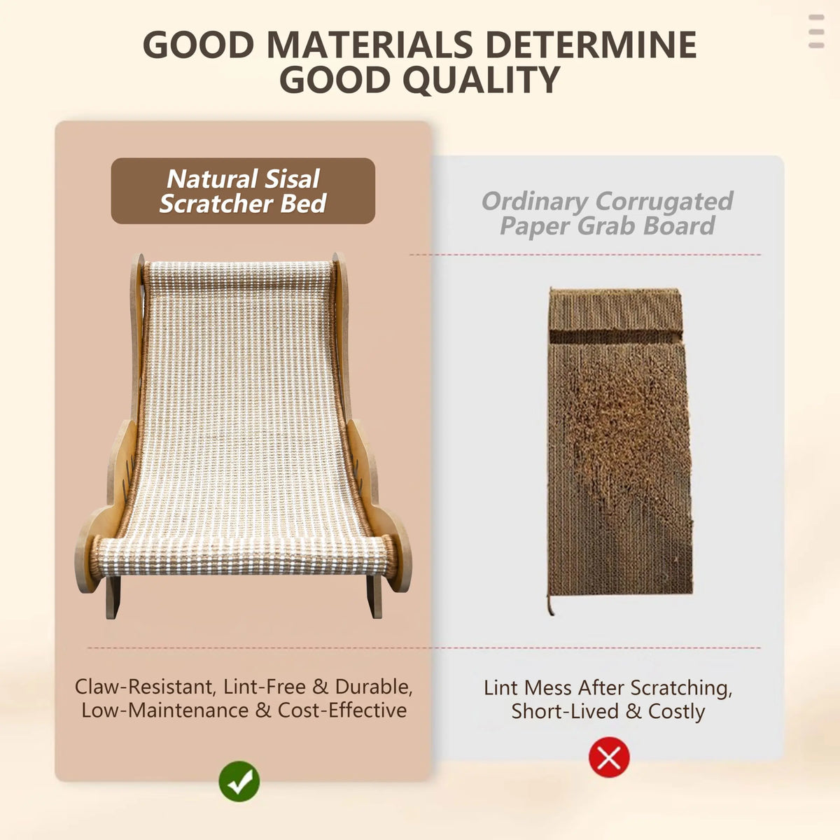 Zmaker New Cat Scratching Board Wear-Resistant Scratch-Resistant Sisal Chair Sofa Cat'S Nest Extra Large Sisal Cat Scratcher