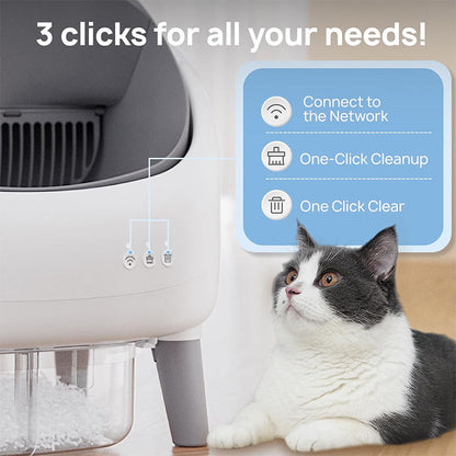 Self Cleaning Smart Litter Box for Cats Large Capacity Semi Open Odor Control Easy Clean APP Control
